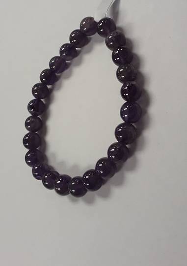 Dark Amethyst Bead Bracelet 10mm